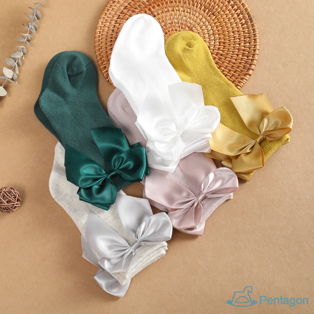 Tất Cotton Mềm Mại Đính Nơ Xinh Xắn Cho Bé Gái