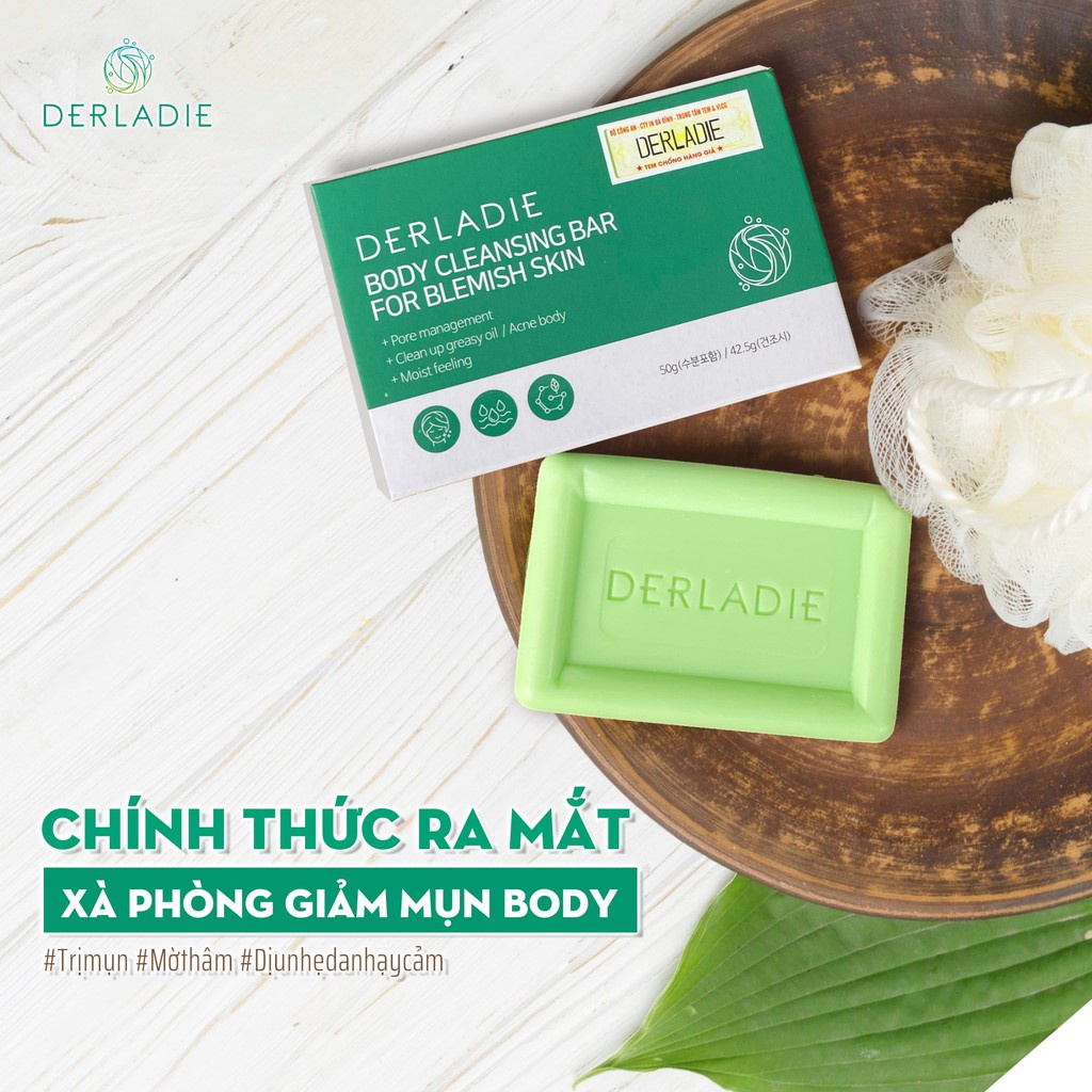 Xà phòng giảm mụn cơ thể sau 7 ngày Derladie Body Cleansing Bar For Blemish Skin 50g