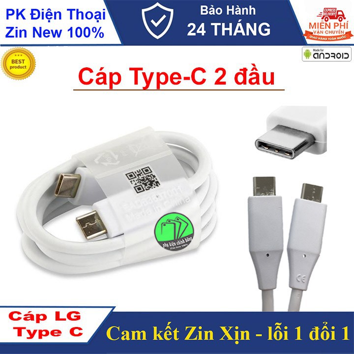 Cáp sạc nhanh LG Type-C 2 đầu, Hàng chuẩn chính hãng,BH 24 tháng
