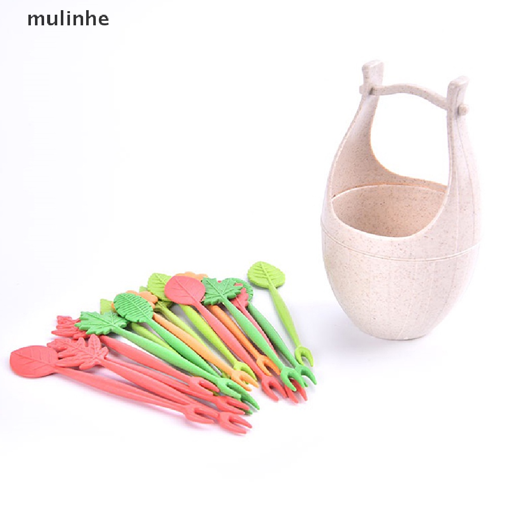 Set 16 Nĩa Ăn Trái Cây Mini Hình Hoạt Hình Dễ Thương