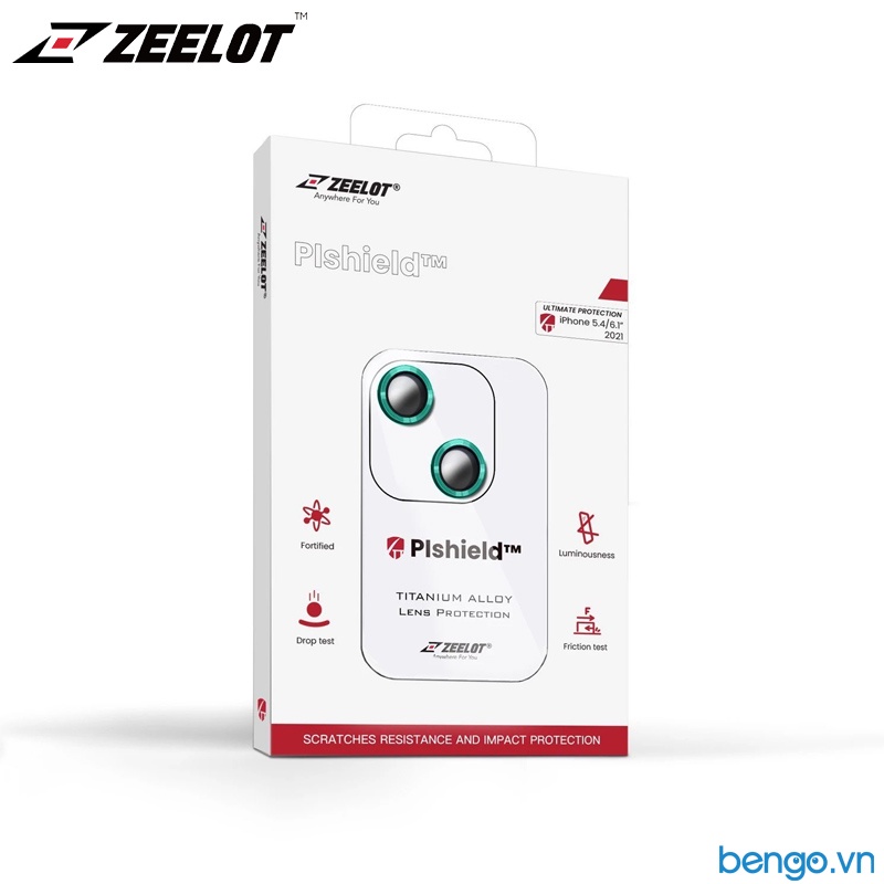 Dán Cường Lực Bảo Vệ Camera IPhone 13/13 Mini ZEELOT PIshield Titanium Alloy Viền Màu