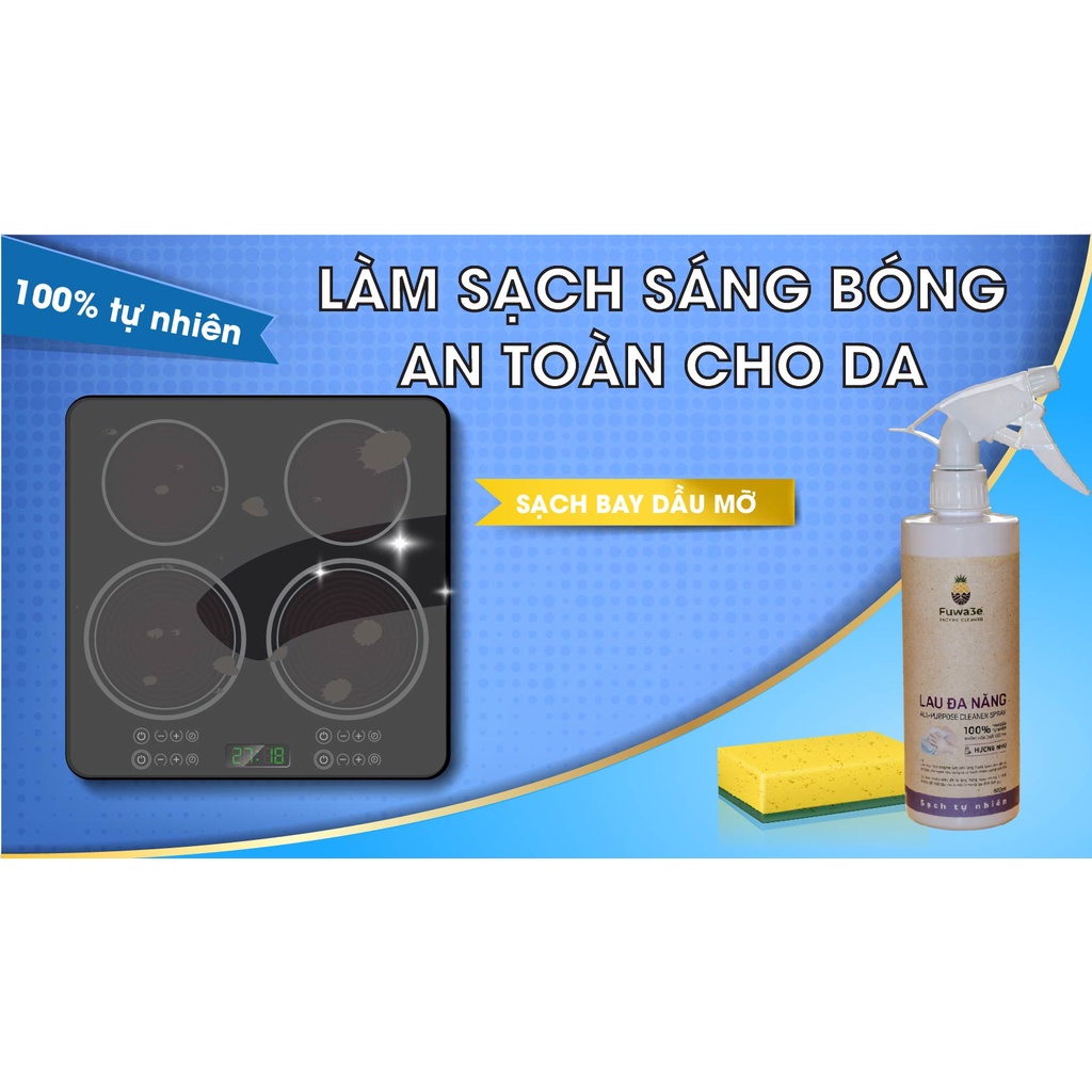 Bình Xịt Tẩy Lau Đa Năng FUWA3E hương nhu 500ml lau kính lau bếp và nhiều bề mặt