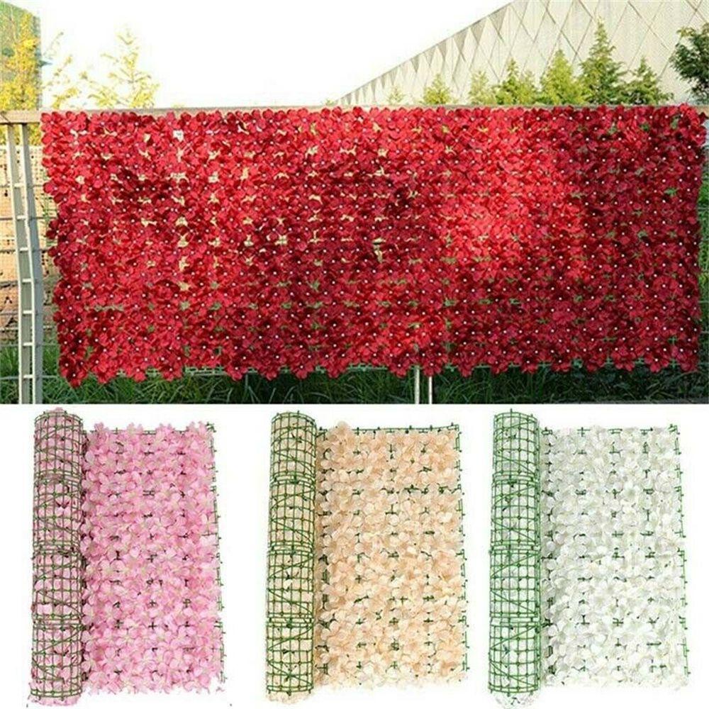 Hàng Rào Hoa Cẩm Tú Cầu Nhân Tạo 0.5x1M Trang Trí Nhà Cửa