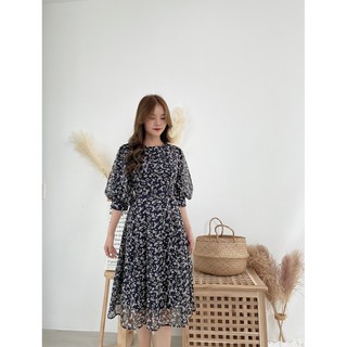 Đầm hoa tay phồng - florafashionvn