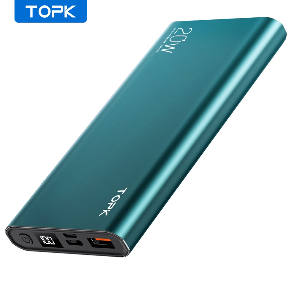 Pin Sạc Dự Phòng TOPK I1007P PD 20W 10000mAh Sạc Nhanh Hiển Thị Điện Tử Thích Hợp Cho iPhone Samsung Xiaomi Huawei