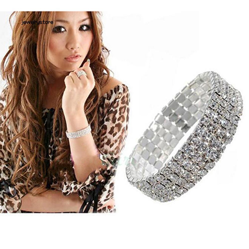 Vòng tay co dãn đính đá pha lê sành điệu cá tính cho nữ | BigBuy360 - bigbuy360.vn