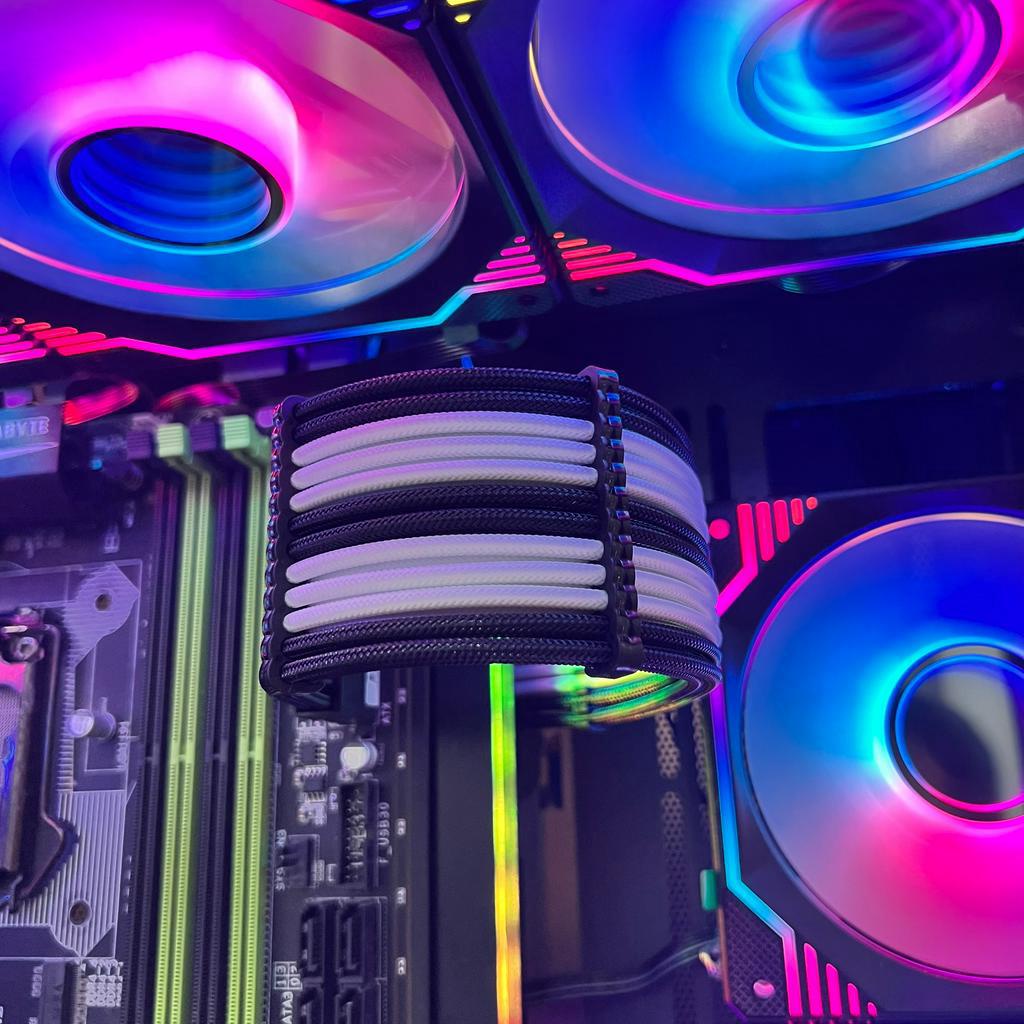 Bộ Dây Nguồn Nối Dài Bọc Dù Colorful Mod Màu Trắng Đen - Hàng FullBox