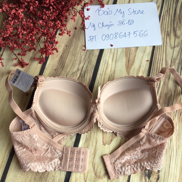 Áo ngực BoYa ren mút dày siêu đẩy,siêu nâng tạo khe 3 móc cài Size