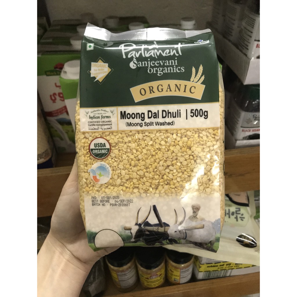 [Date 10.2023] Đậu Xanh Tách Vỏ Hữu Cơ Parliament 500g