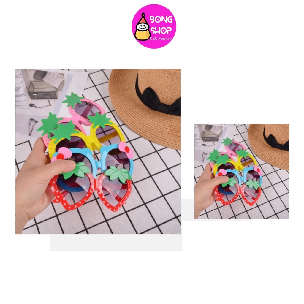 Kính trẻ em, Kính râm thiết kế hình HOA QUẢ xinh xắn dành cho bé Trai Bé Gái loại CAO CẤP