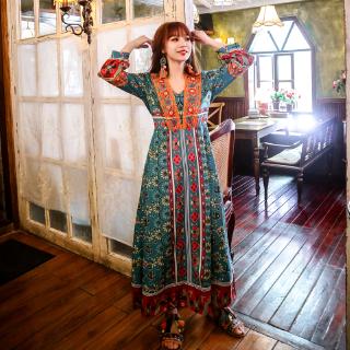 Đầm Dáng Xòe Thêu Họa Tiết Phong Cách Bohemian