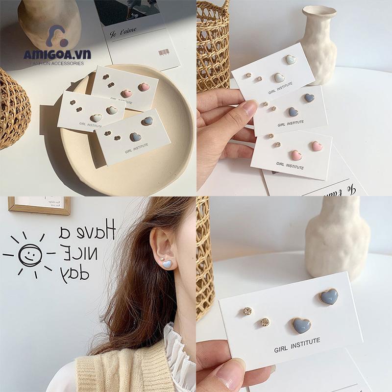 ✨✨Hoa tai hình trái tim đơn giản và tinh tế cho phụ nữ