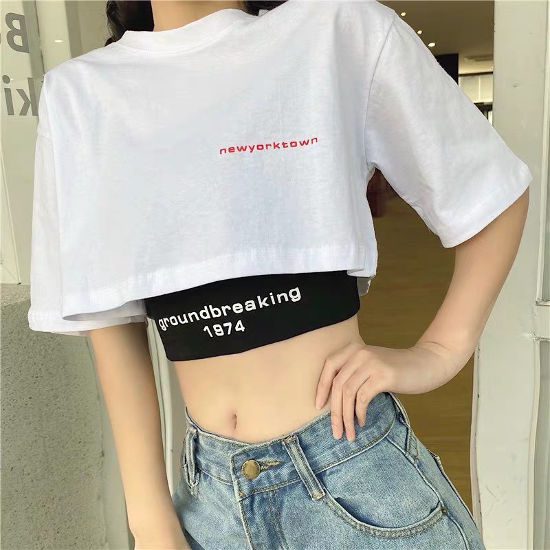 [ Mã WASTAPR giảm 10K đơn 50K] Áo Croptop Ôm Kèm Bra GROUNDBREAKING 1974 | BigBuy360 - bigbuy360.vn
