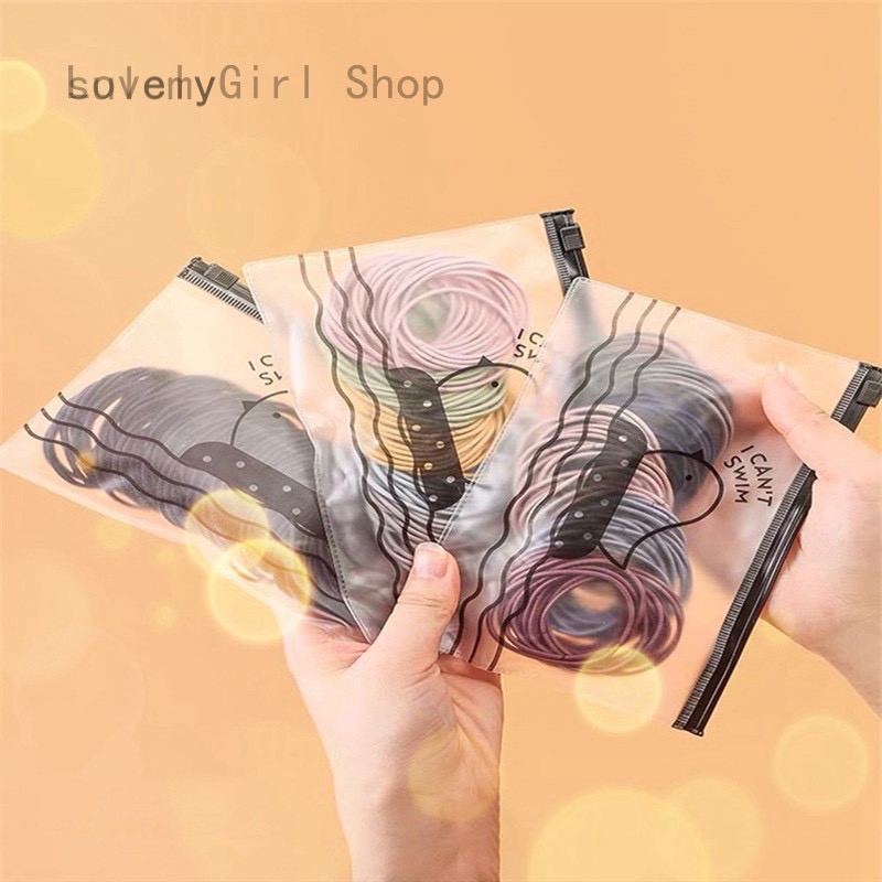 (SIÊU KHUYẾN MÃI) Set 100 CHIẾC chun buộc tóc tặng kèm túi zip
