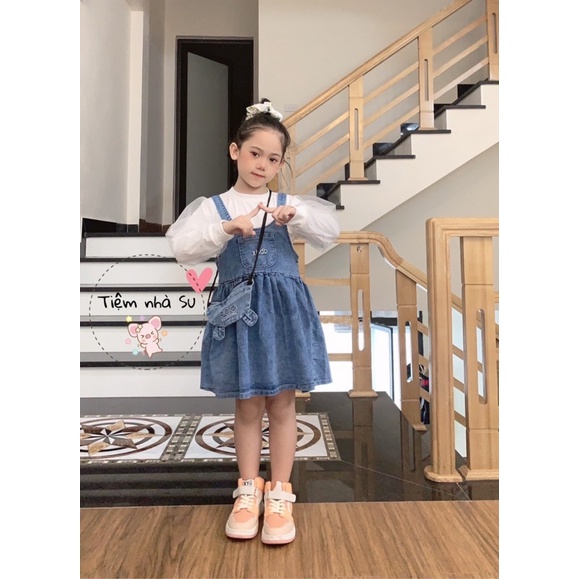 Sale bỏ mẫu - Váy bò kèm áo trong và kèm túi (08-23kg) xinh tươi xịn xò điệu đà sang chảnh đậm chất tiểu thư ❤️