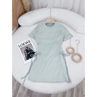 ĐẦM BODY RÚT EO MÀU XANH