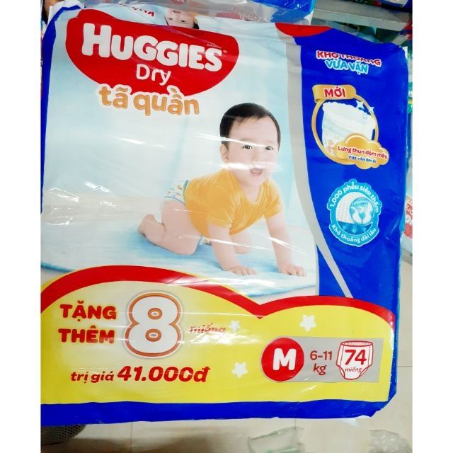 Tã quần Huggies size M74, L68, XL62, XXL56 miếng