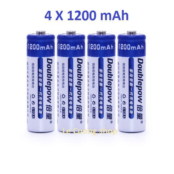 Combo bộ sạc pin đa năng Doublepow DP-B02 tặng kèm 4 pin AAA 900mAh+4 pin AA 1200mAh