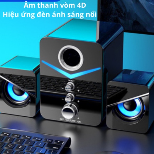 Loa Vi Tính Bluetooth Để Bàn MC D221 SUPER BASS - Cực Đã, Có LED, Dòng Loa Cao Cấp Cho Laptop, PC, Điện Thoại