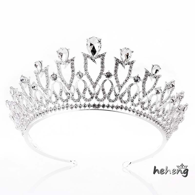 Vương Miện Công Chúa Đính Đá Pha Lê Màu Sắc Sang Trọng Cho Cô Dâu