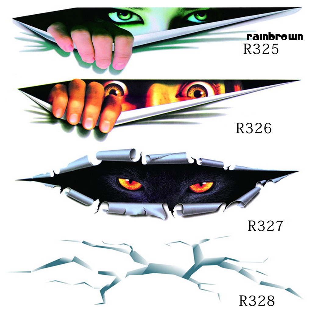 Sticker Dán Xe Hơi Hình Đôi Mắt 3d Sáng Tạo Chống Thấm Nước