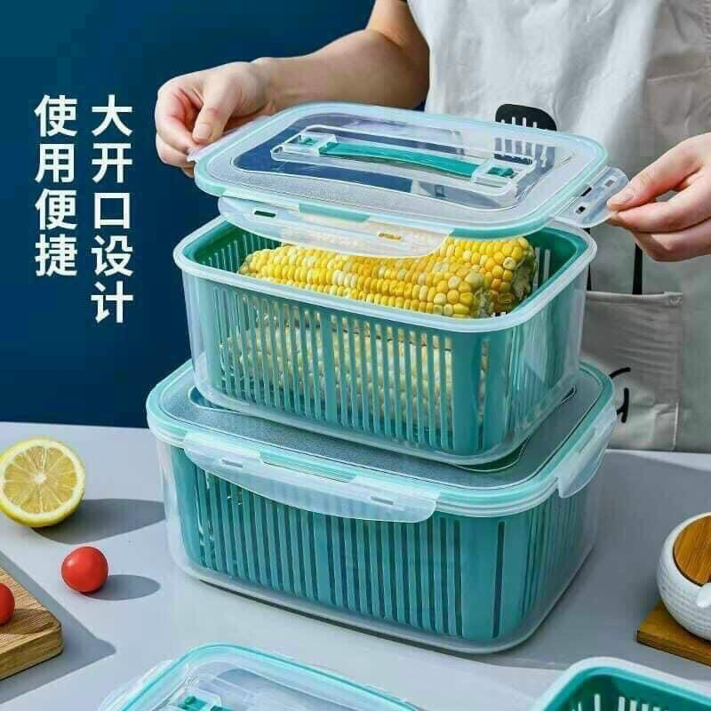 Bộ 5 hộp-5 rổ- kèm nắp đựng thực phẩm siêu tốt)