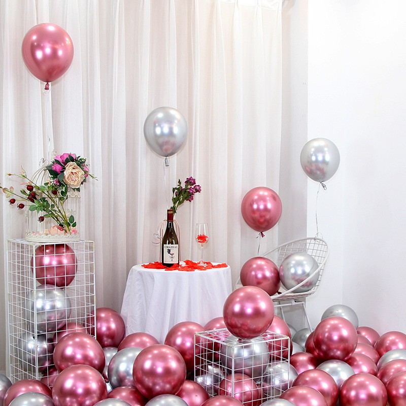 10pcs Metal Texture Balloon 10 inch Party Birthday Wedding Chromium plated Balloons