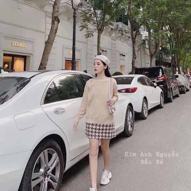 Set len chân váy dạ