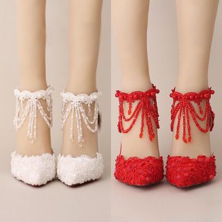 Giày cưới ren đính hạt