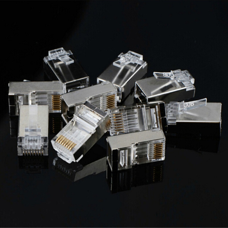 Set 10 Đầu Nối Dây Cáp Mạng Ftp 8p8c Rj 45 Rj45