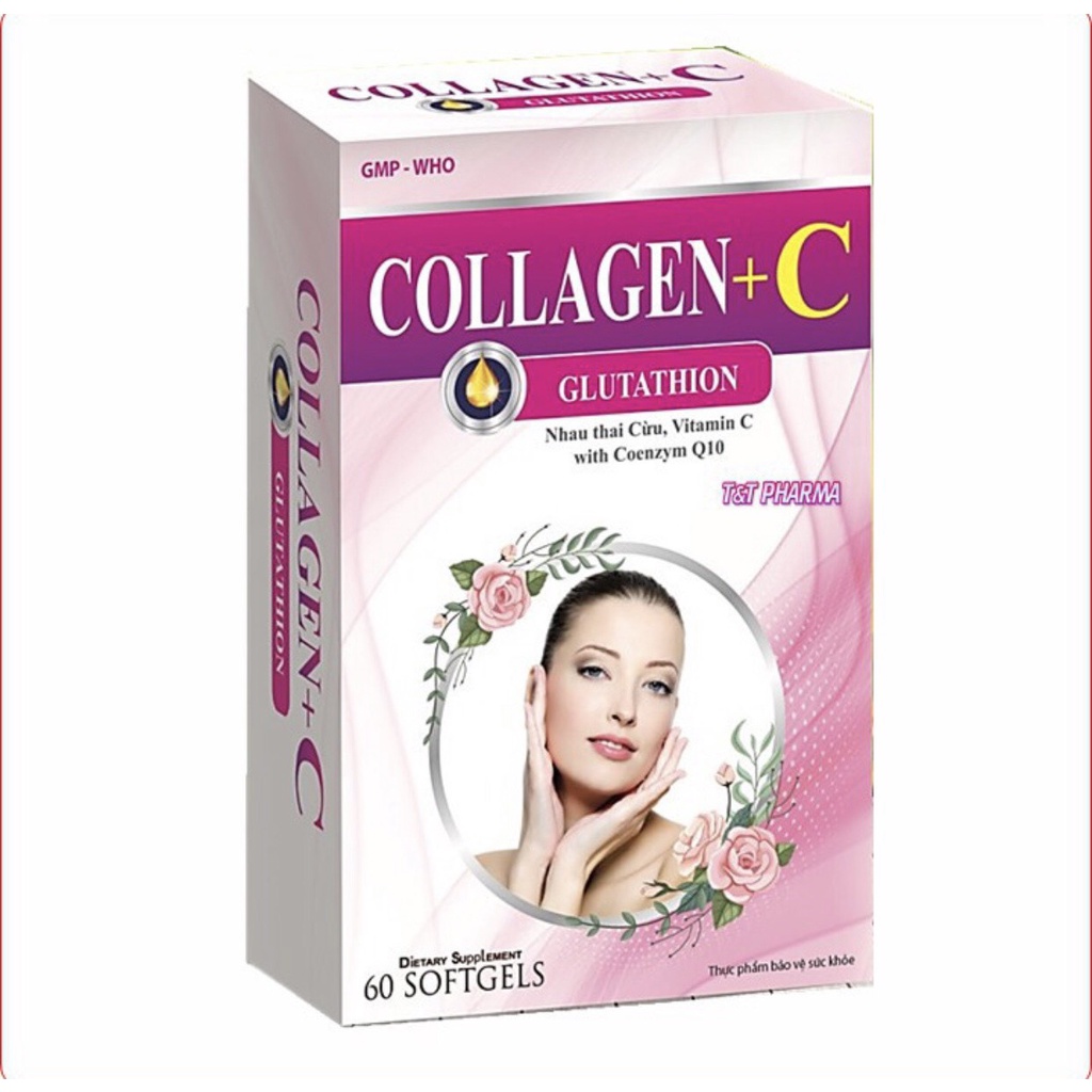 Viên Uống Đẹp Da COLLAGEN +C Glutahion Nhau Thai Cừu,Bổ Sung Collagen, Vitamin E Giúp Chống Lão Hóa,Mờ Nám, Tàn Nhang,
