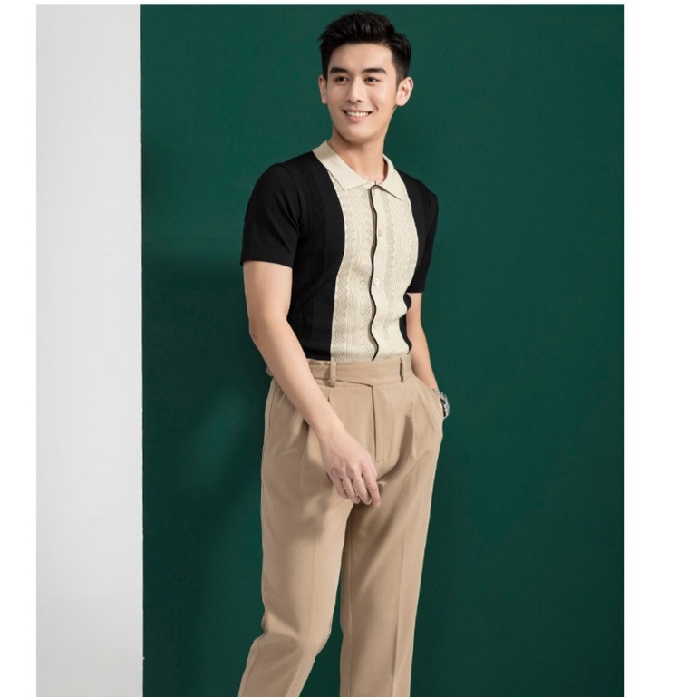 Áo polo Hàn Quốc, áo polo nam PL03 vải lụa dệt kim cao cấp