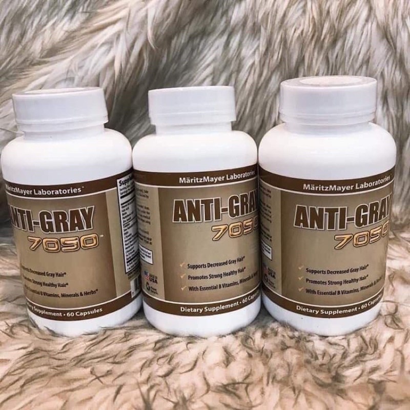 Viên uống hỗ trợ cải thiện tóc bạc sớm ANTI GRAY 7050 Hộp 60 viên