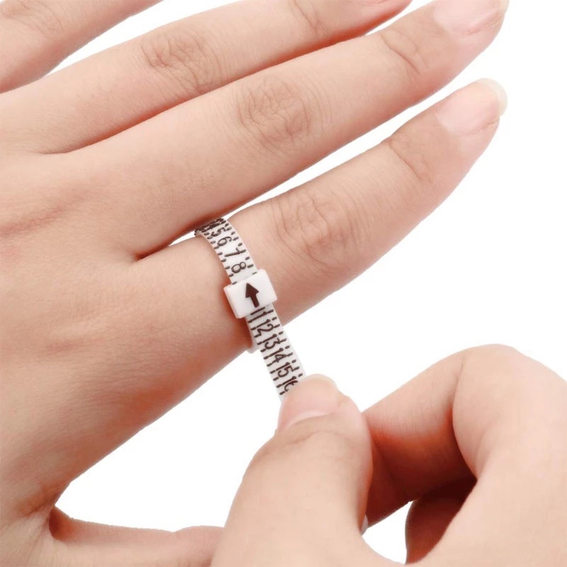 Dụng cụ thước đo cỡ nhẫn đeo ngón tay có thể tái sử dụng tiện lợi