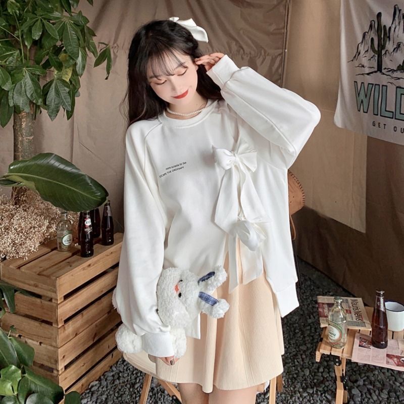 Áo Sweater Thắt Nơ Phong Cách Thời Trang Mùa Thu Cho Nữ Có Size Lớn