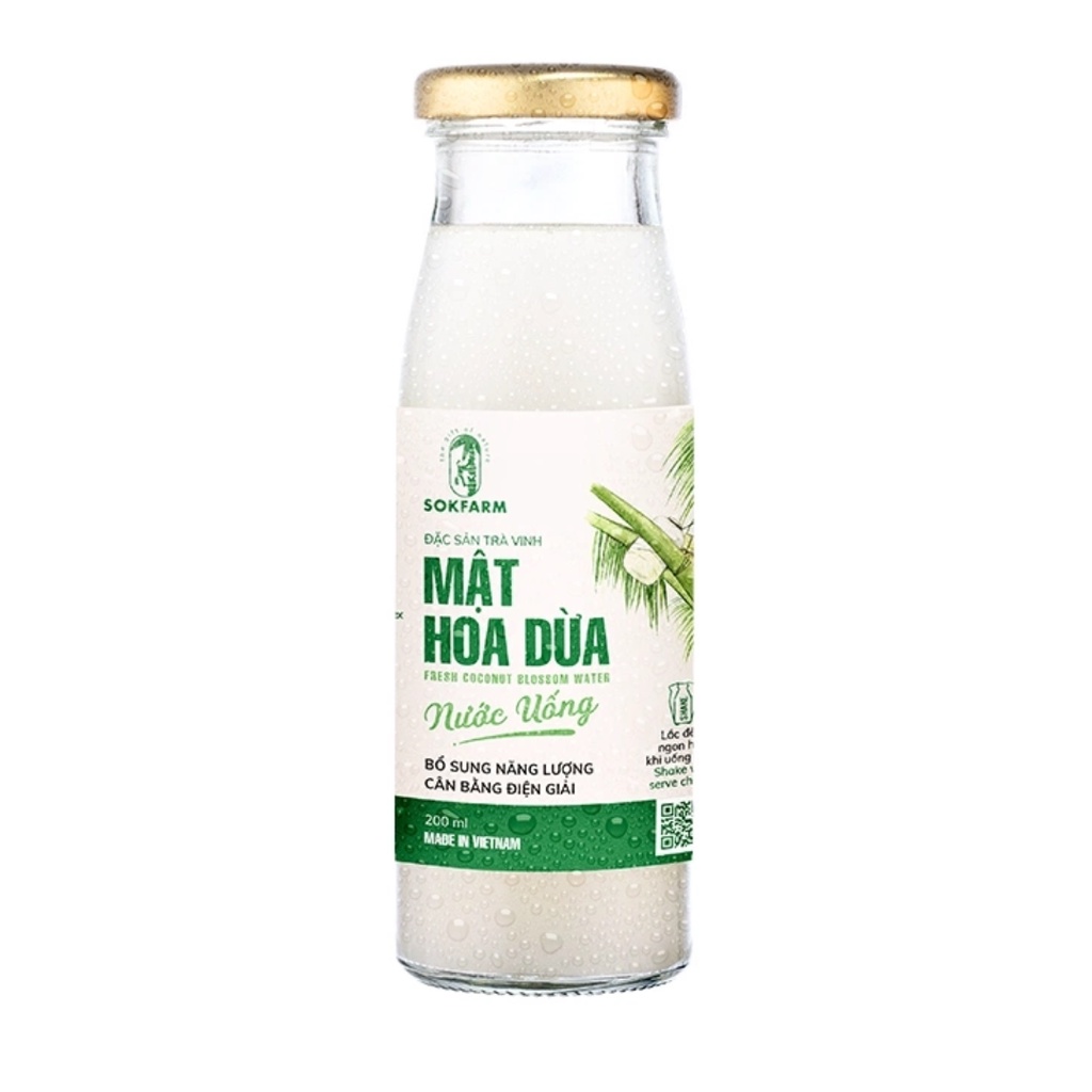 NƯỚC UỐNG MẬT HOA DỪA TƯƠI SOKFARM BÙ KHOÁNG BỔ SUNG NĂNG LƯỢNG TƯƠI MÁT GIẢI KHÁT CHAI 200ML-250ML-1L