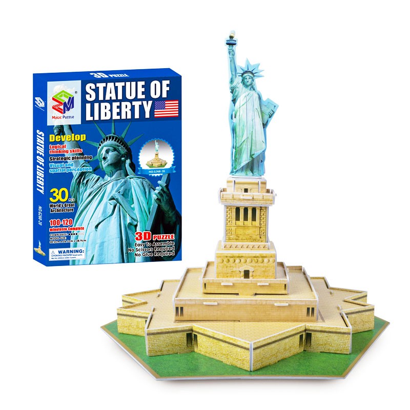 Mô Hình Giấy 3D Magic Puzzle: Tượng Nữ Thần Tự Do G268-20 [30 Chi Tiết]
