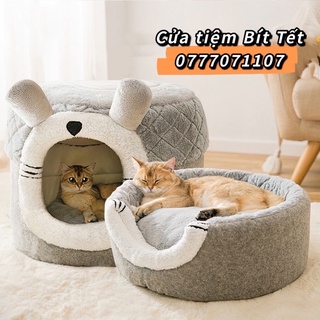 Nhà nệm cho thú cưng, ổ đệm cho mèo, nhà đệm cho chó 3in1 tặng kèm nệm lót