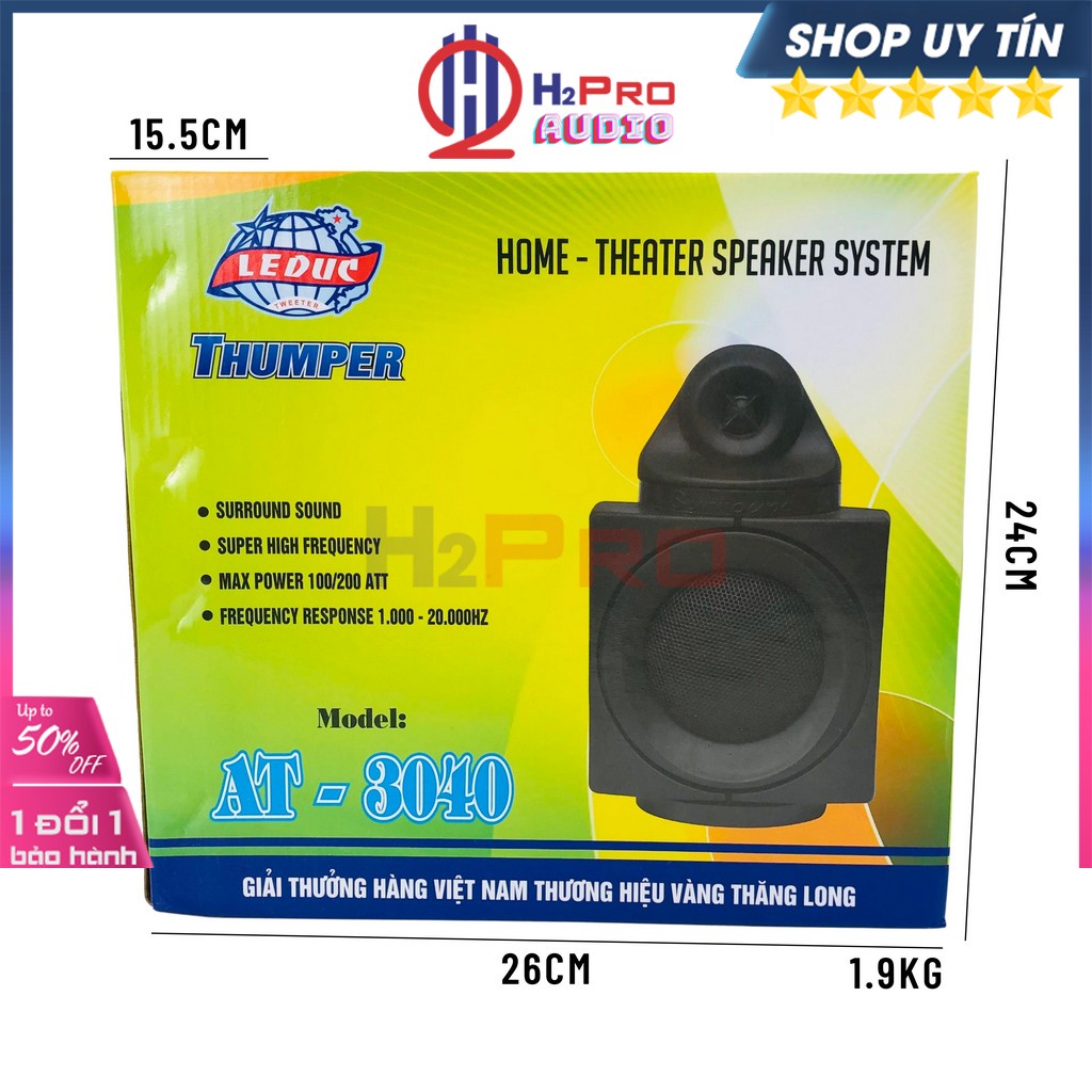Bộ 4 Loa 2 Trung-2 Treble Thumper AT3040, Loa Nâng Tiếng Treble-Mid Cao Cấp-200W-8 Ôm-Lời Sáng (Tụ Hàn Sẵn)-H2Pro Audio