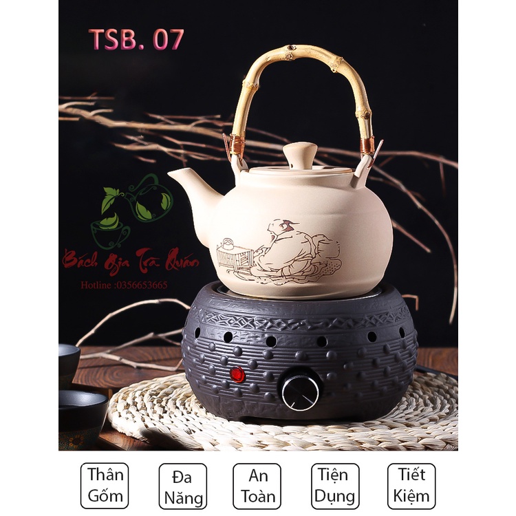 ⚡️ SIÊU SALE ⚡️ Bếp Điện Hồng Ngoại Đun Ấm Tetsubin – Vỏ Đúc Gốm Thủ Công