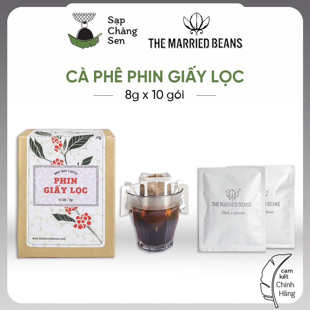 Cà phê phin giấy lọc (The Married Beans) - 8g x 10 gói