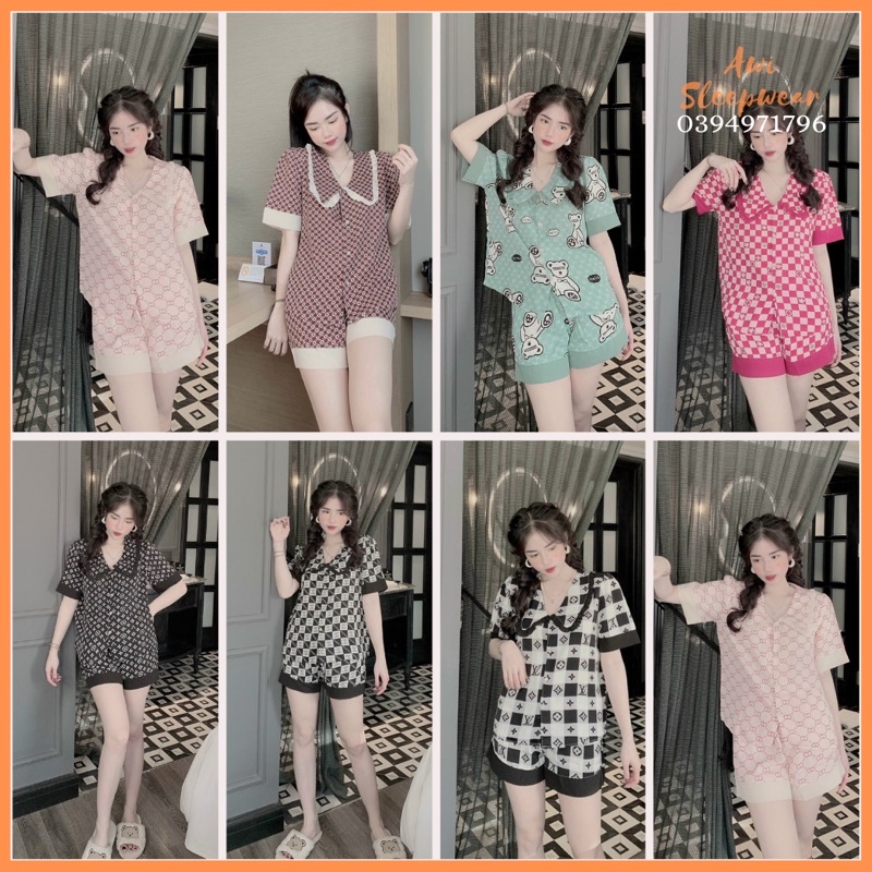 Bộ Pyjama Đùi Lụa Mango Thiết Kế Cổ Bèo Sang Xịn Mịn - Awi Sleepwear