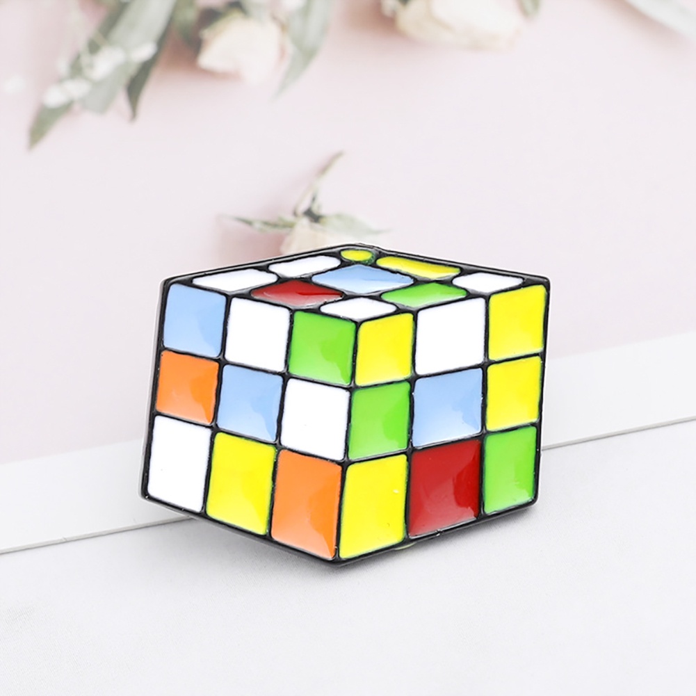 YOML✔Cartoon Unisex Cube Enamel Brooch Pin Scarf Lapel Collar Badge Decor Jewelry