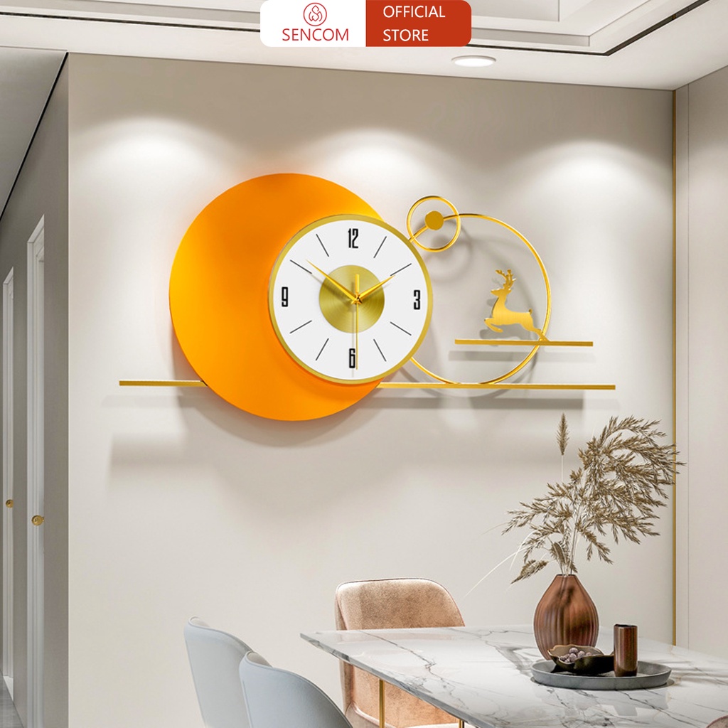 Đồng Hồ Treo Tường, Đồng Hồ Trang Trí Decor Khung Lá Gingko Mã 2119