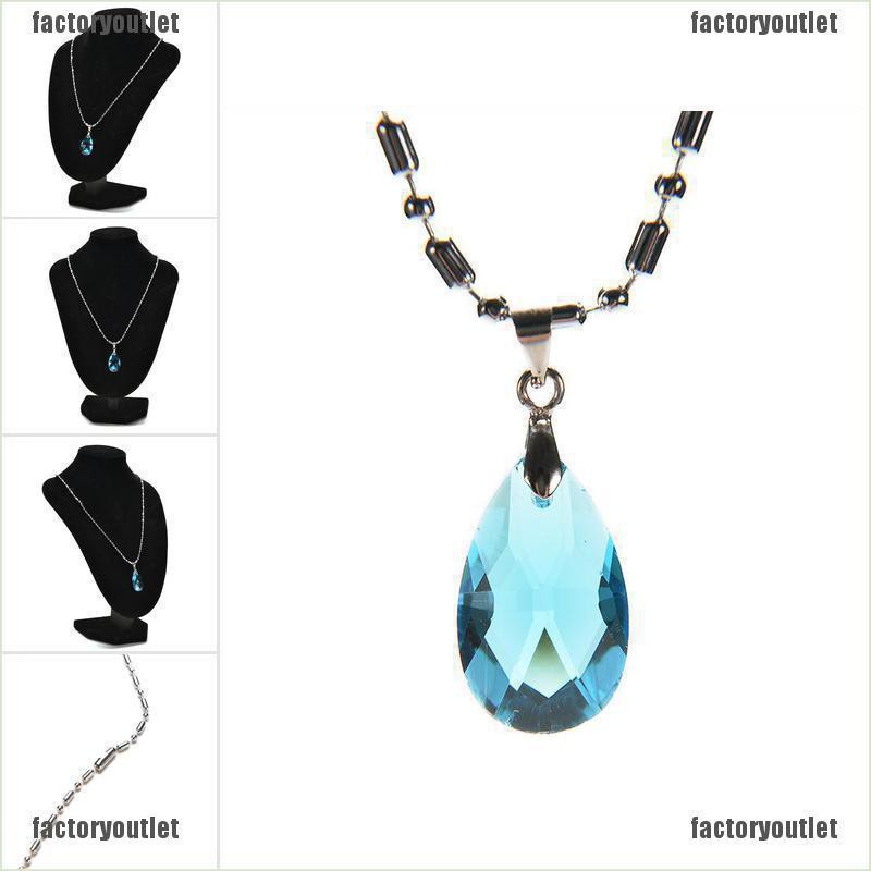 {factoryoutlet} Blue Crystal Necklace Cosplay 1PC New of Anime SAO Sword Art Online Heart of Yui adover