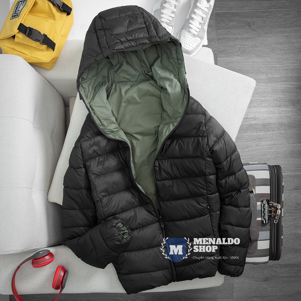 Áo Phao Lông Vũ 2 Mặt Siêu Nhẹ Mặc Ấm Chống Nước 100%