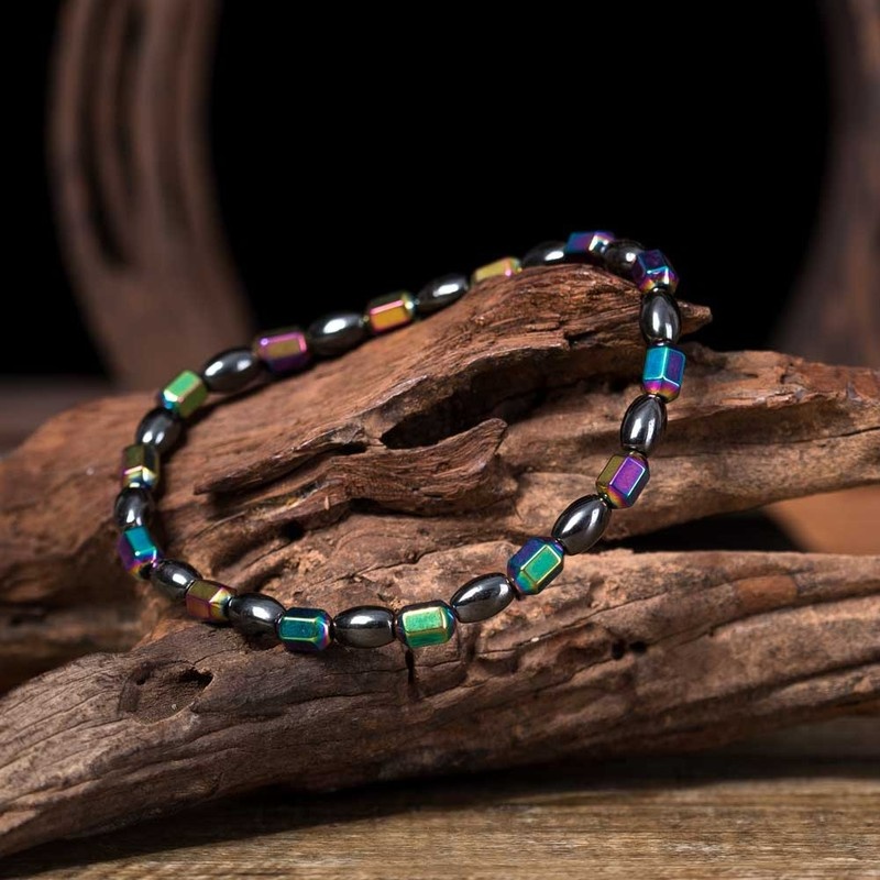 Lắc chân xâu hạt đá nhiều màu giúp giảm cân dành cho nam nữ