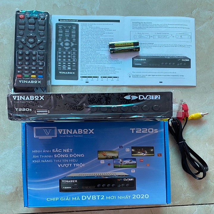 COMBO ĐẦU THU T220S, ANTEN 112, DÂY 15M, NGUỒN 5V DC