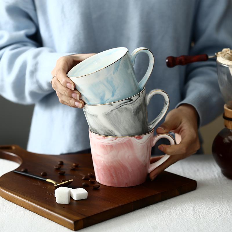 Cốc Sứ Uống Cà Phê Họa Tiết Vân Đá Cẩm Thạch