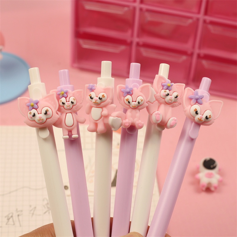 1 Bút Mực Nước Ngòi 0.5mm Màu Đen In Hình Cáo Hoạt Hình Sáng Tạo